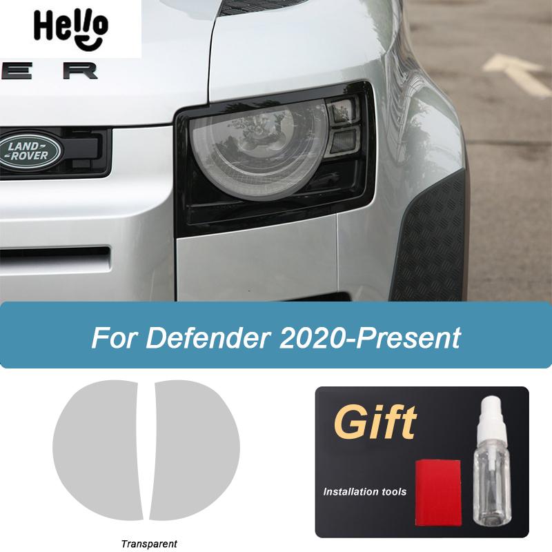 For Land Rover Defender L663 110 90 2020 2021 Car Headlight Protective Film Smoked Black Tint Wrap Vinyl Transparent TPU Sticker