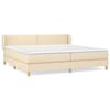 3126754 vidaXL Divan Bed with Mattress Cream 200x200 Cm Fabric