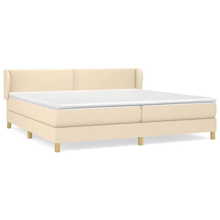 3126754 vidaXL Divan Bed with Mattress Cream 200x200 Cm Fabric