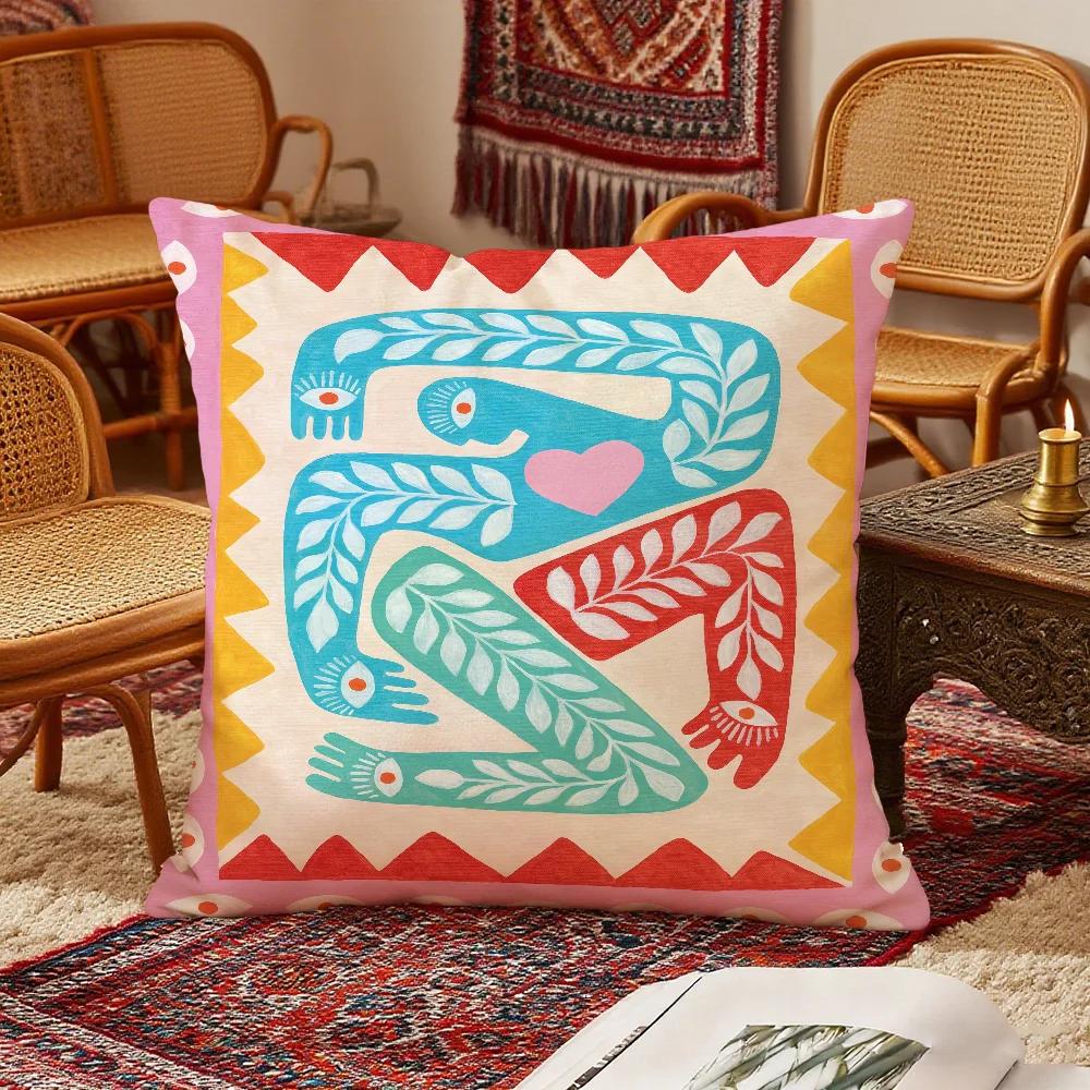 Nordic Boho Sun Leopard Palm Cushion Cover Bedroom Sofa Decorative Home Car Portable Cushion Cover With Zipper Soft Pillowcase