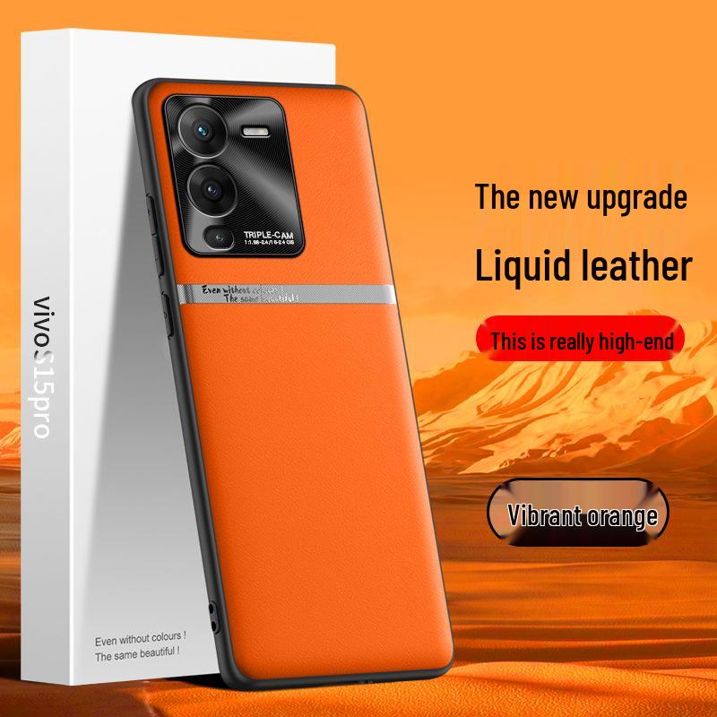 Vivo S15 Pro Liquid Leather Protective Case, Anti-Fall/Anti-Fouling, One-Piece Shipping.