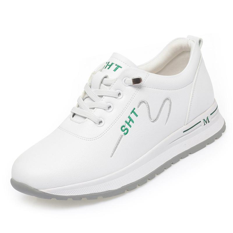 

Новая Мода Спортивные Маленькие Белые Туфли Женские Повседневные Кожаные На Плоской Подошве Мягкие Весенние На Шнуровке Дизайнерские Кроссовки для Мамы 36(Foot23cm)