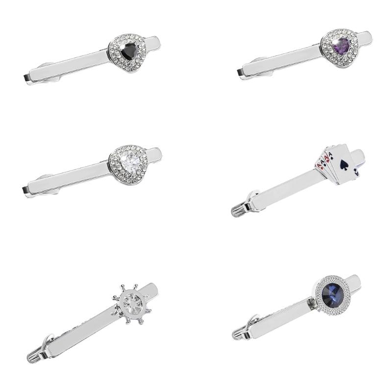 Pince à Cravate en Alliage pour Homme Mariage Cravate Cravate avec Strass Pince à Cravate pour Gentleman