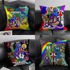RRainbow FriendsS Cartoon Cushion Cover Pillowcase Ultra Soft Skin Friendly Fabric Cloud Like Comfort Concealed Zipper
