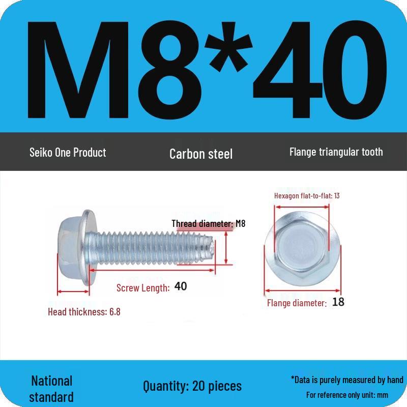 Grade 10.9 Galvanized Hex Flange Anti-slip Self-locking Triangular Thread Self-tapping Screw