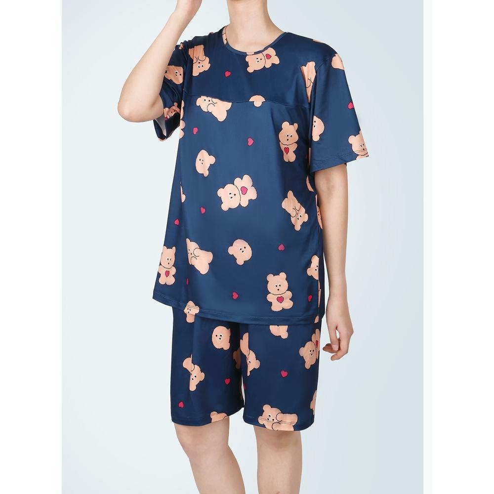 

Daiso Pitch Pattern Pajama Top And Bottom Set L