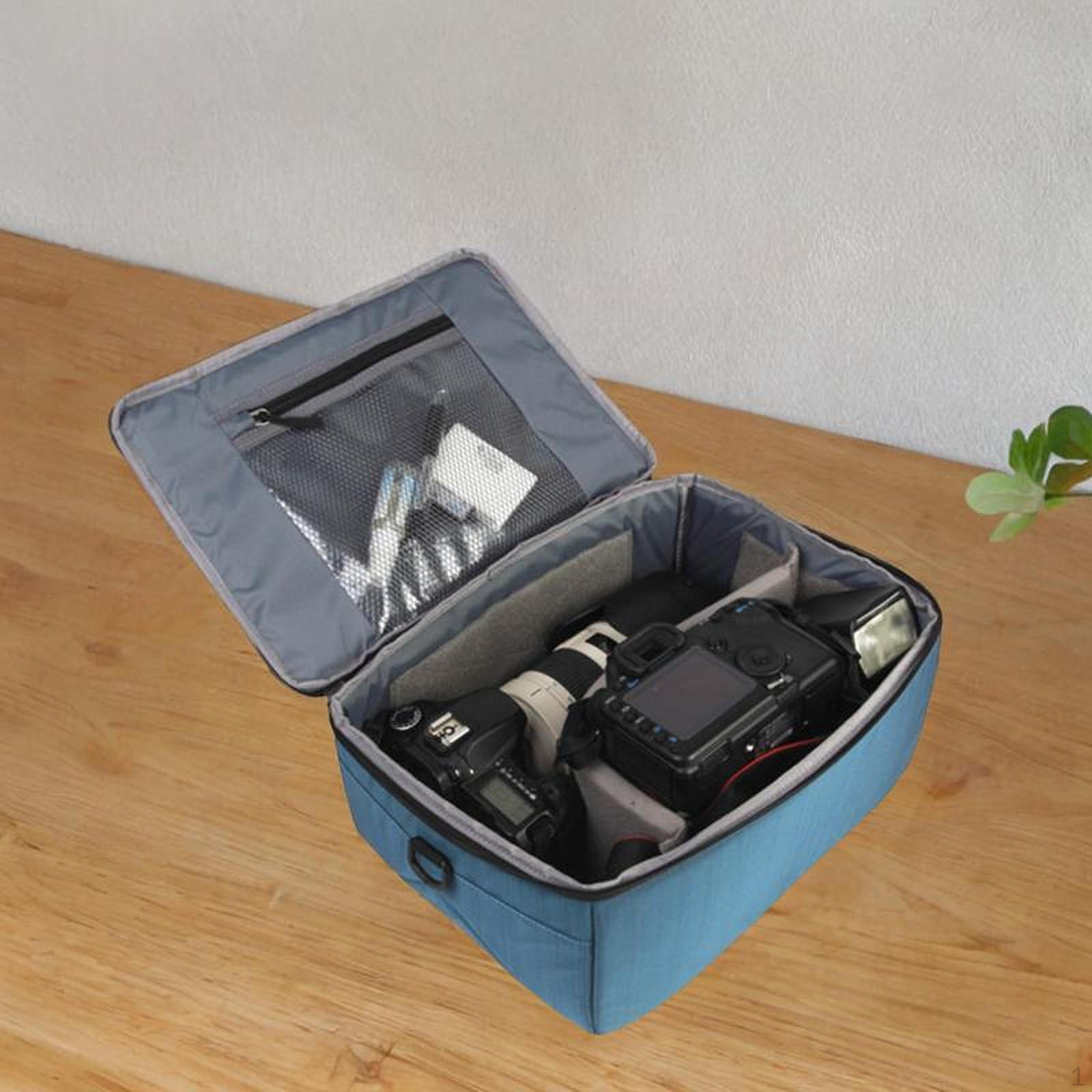 

Camera Carry Case Lens Pouch Protective Adjustable Dividers Padded Storage Bag Photography синій