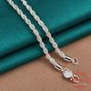 4MM Width!! Real 100% 925 Sterling Silver Men Rope Chain Fashion Unisex Party Wedding Gift Silver 925 Chain Necklace Men Jewelry