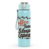 1PC Coffee Teach Sleep Repeat Letter 750ml Color Plastic Sports Water Bottle Leakproof Flip Straw Lid Suitable for Sports Office Home Use