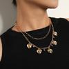 Europe, America, Exaggerated Ethnic Style Three-dimensional Peach Heart Pendant Necklace, Retro Hip-hop Trend Bell Necklace