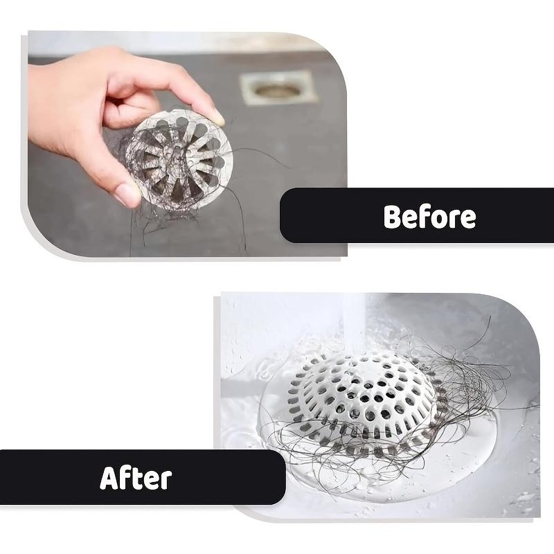 1pc White Silicone Shower Drain Hair Catcher - Anti-Clog, Lightweight, Efficient Water Flow for Bathroom Use 5.0 1 Rev