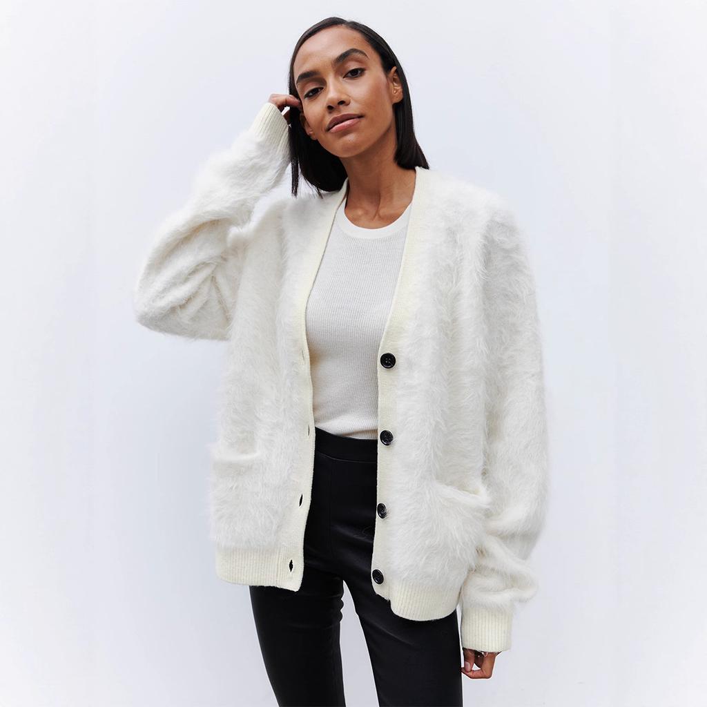 Mink Velvet Sweater Cardigan Women Autumn Winter Lazy Loose Knit Sweater Warm Sweater Cardigan Blend Comfortable Undercoat Long Sleeves Sweater