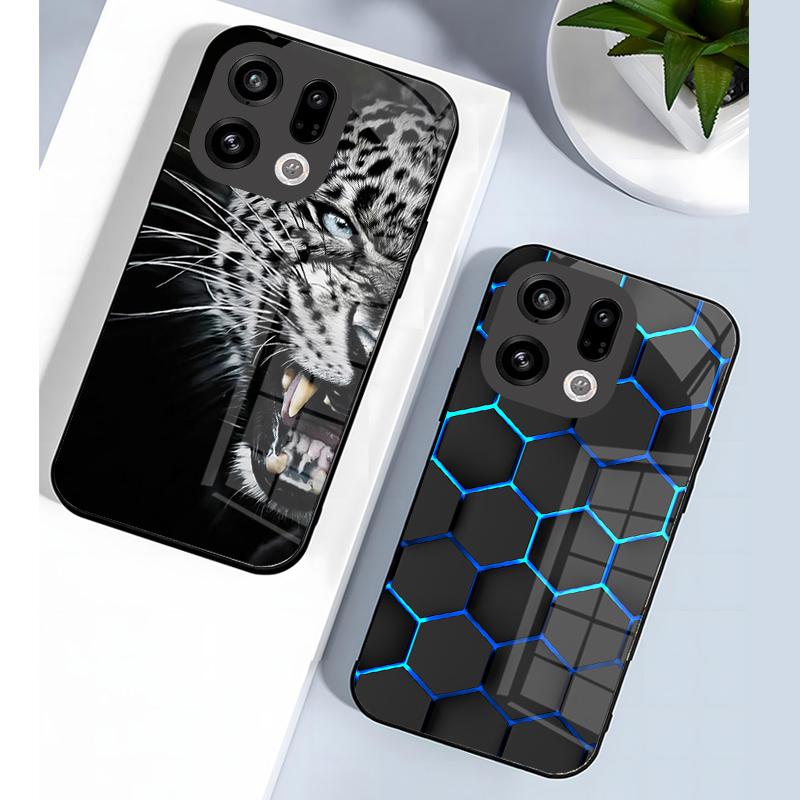 Tempered Glass Phone Case For OPPO Find X9 X9Pro 5G Fashion Shockproof Hard Back Cover For OPPO FindX9 X 9 Pro Protective Capa