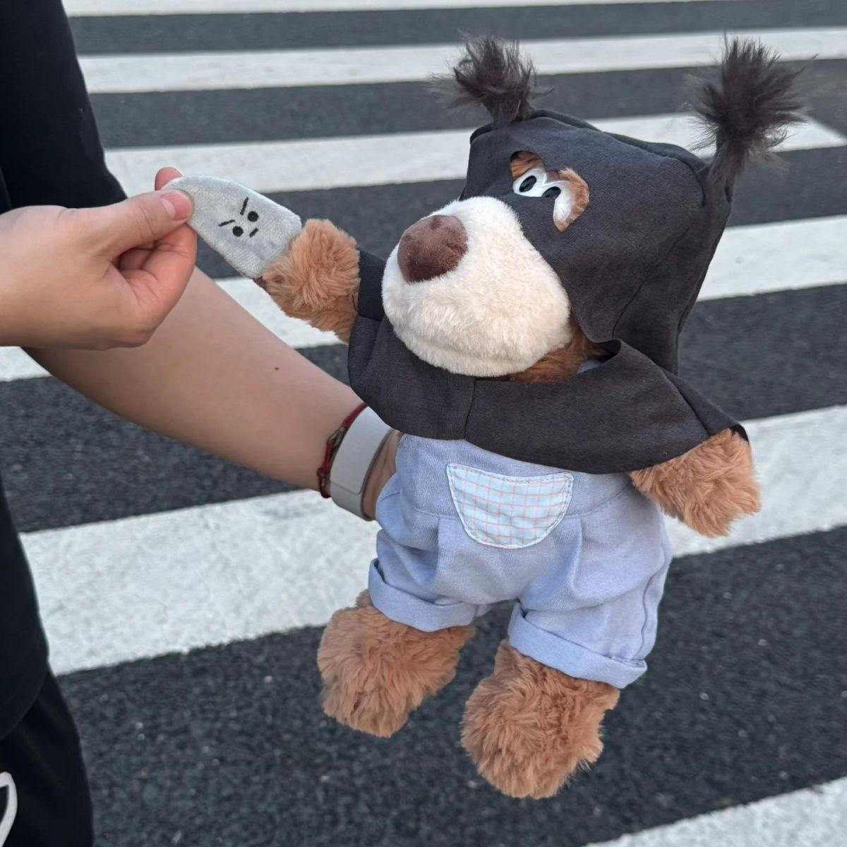 

Милая плюшевая кукла-щенок-грабитель, может снимать шляпу, креативная кукла-щенок, подарок на день рождения для мальчиков и девочек 40cm