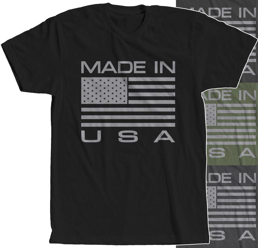 Made In USA T-Shirt American Flag Military Patriotic Politics State President