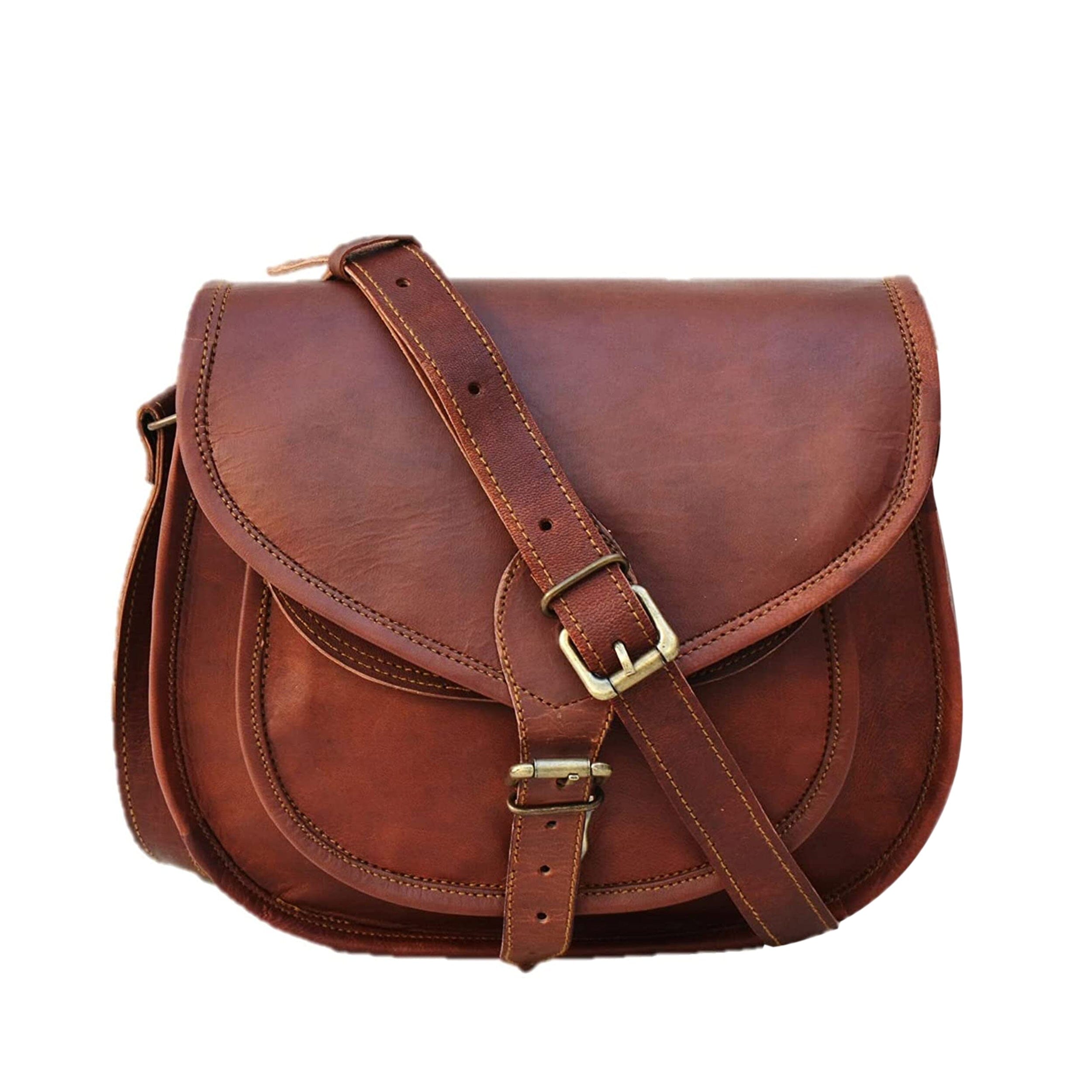 

MaheTri Nichols Crossbody Sling Leather Bag For Girls & Womens For Everyday use 9 Inch коричневый
