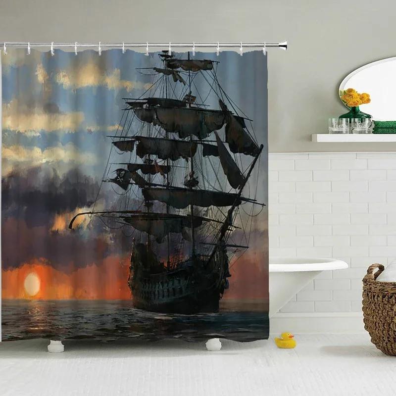 Natural Forest Tree Scenery Shower Curtain Bathroom Waterproof Polyester Fabric Bathroom Curtain 3d Printed Bath Screen Mat