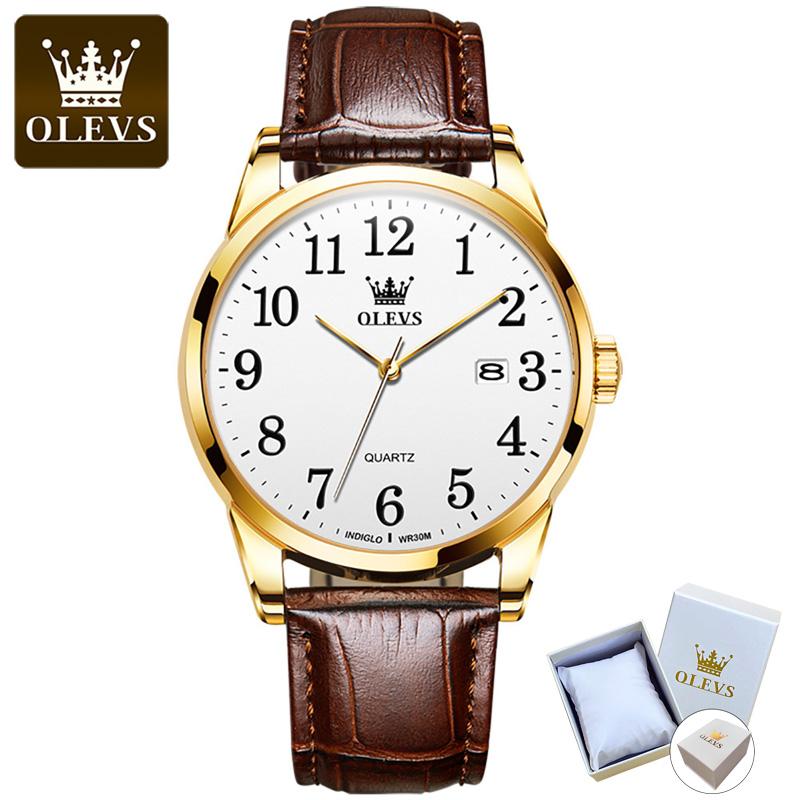 OLEVS 5566 With Gift Box Waterproof Quartz Watch Digital Scale Simple Single Calendar Men'S And Women'S Couple Watches