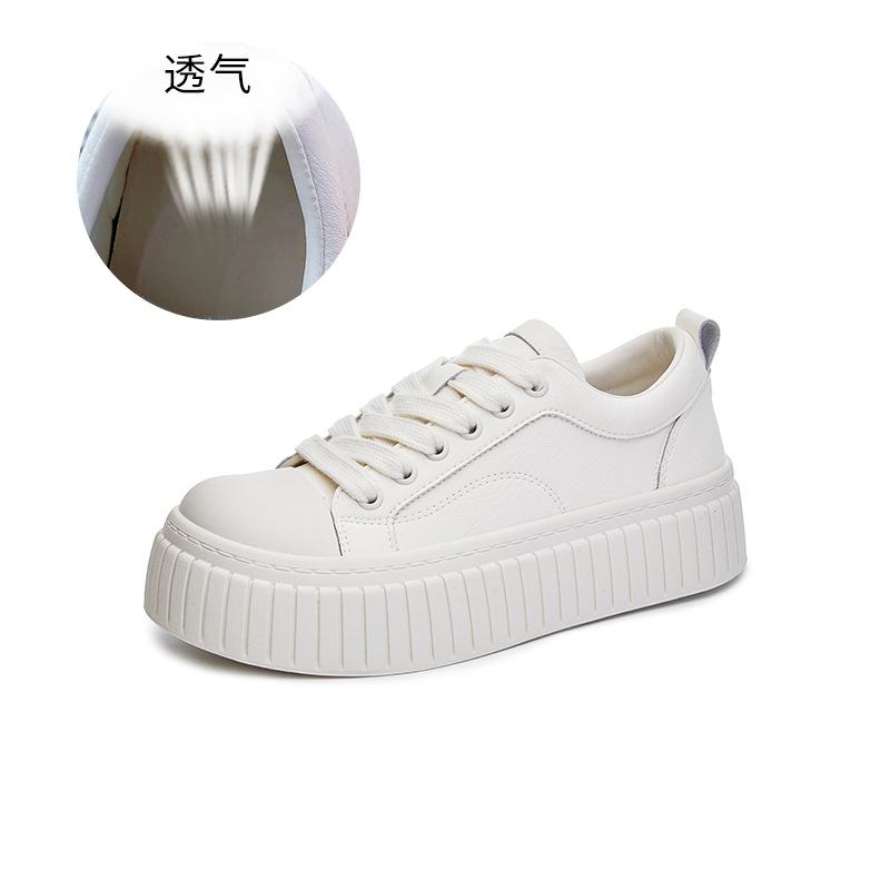 Little White Shoes Women's 2025 Spring New Platform Women's Shoes Casual Versatile Board Shoes Women's Big Head Sports Biscuit Shoes