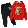 Winter Warm Comfortable Hoodie Anime Series Abstract Character Printed Fashion Casual Children's Set