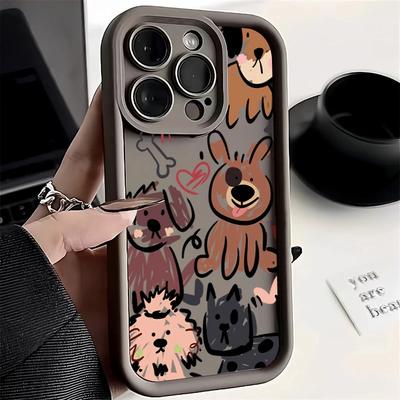 Cani Graffiti Divertenti Custodia per iPhone 11 Custodia iPhone 15 17 16 Pro Max Custodie iPhone 14 13 12 Pro Max XR X XS 16e 7 8 Plus Copertina