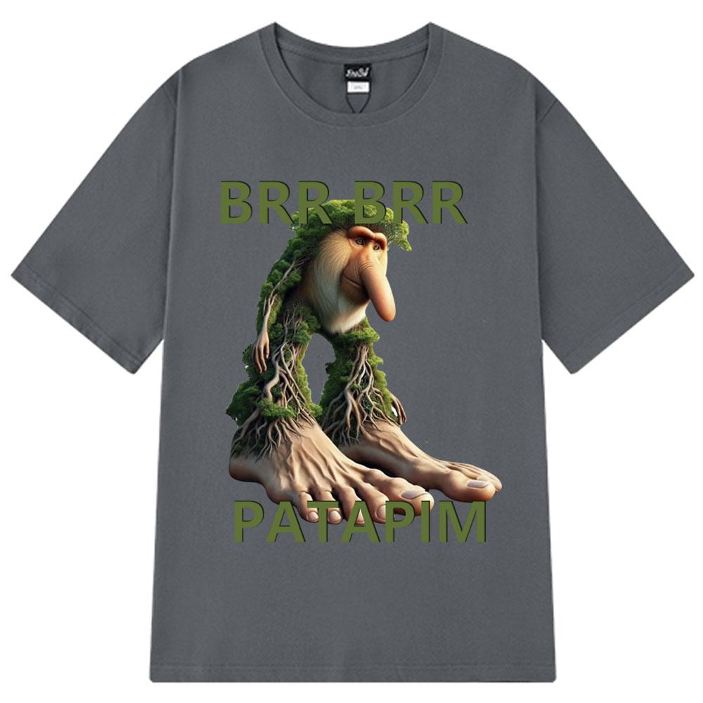 Brr Brr Patapim T Shirt Funny Italian Brainrot Meme Graphic Tshirt Unisex Women Summer 100 Cotton Cozy Soft ONeck Tshirts Tops