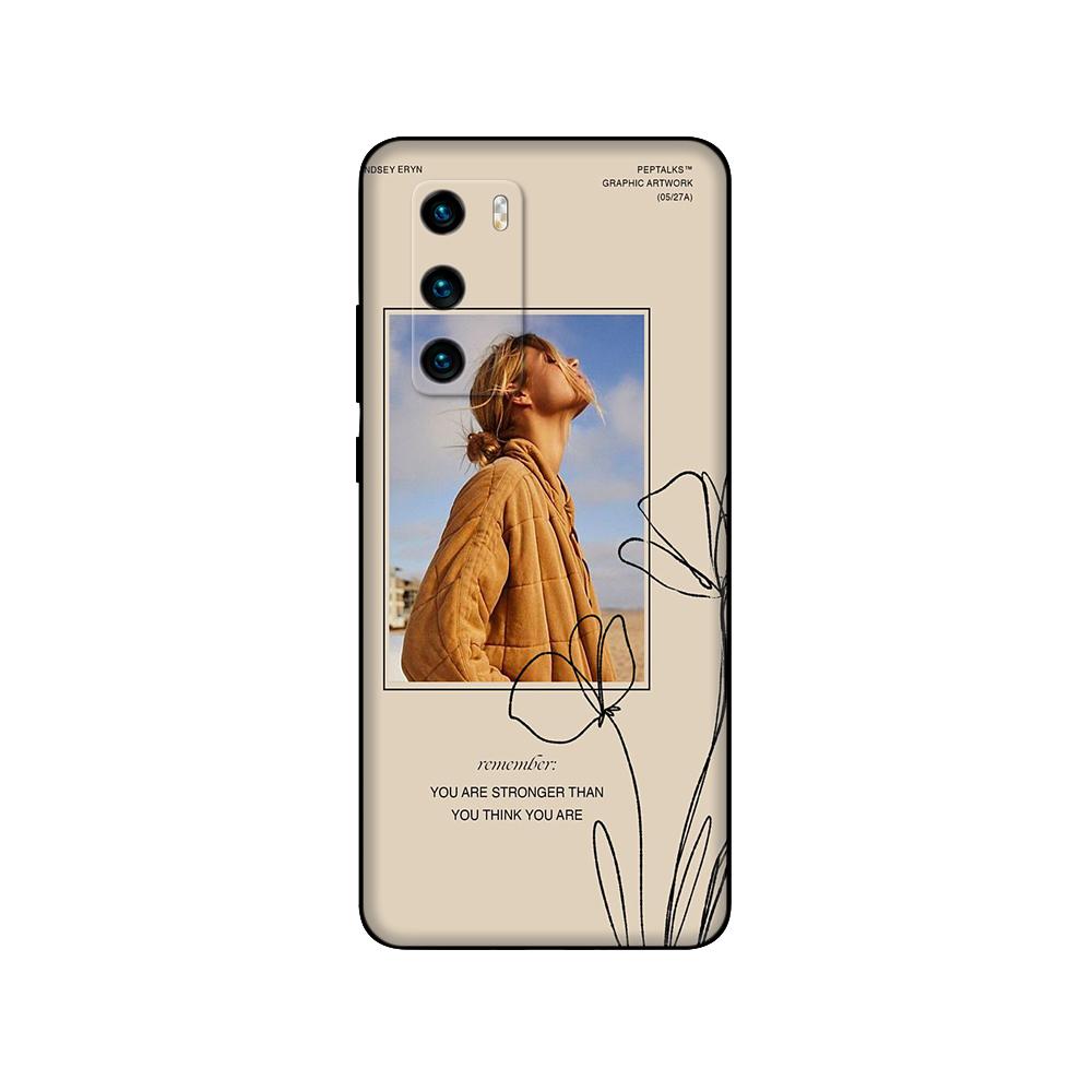 For Huawei P40 Case 6.1inch Soft Silicon Phone Back On Huawei P 40 Pro Cover Bumper Fundas Black Tpu Case Pink Anime Space Car