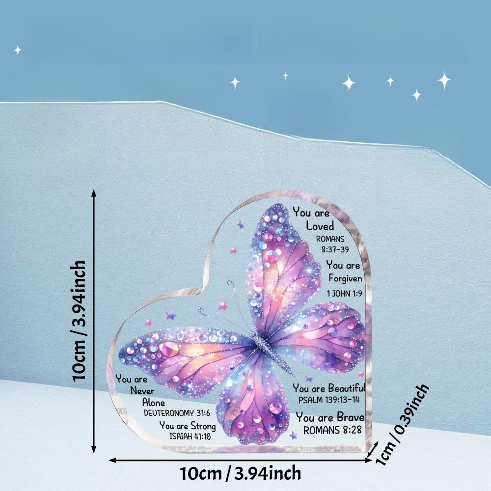 Inspirational Butterfly Acrylic Plaque - Perfect Christian Birthday Gift for Women, Mom, Sister, or Colleague | Versatile Home Decor Sign, Religious S