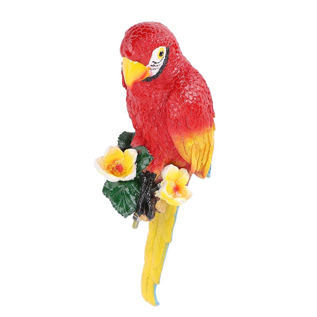 Papagei Dekor Statue Figur Scharlachroter Ara Skulptur Vögel Garten Hof Dekoration