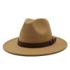 61Cm Large Size Woolen Jazz Hat Top Hat Retro Flat-Brimmed Big Eaves Hat