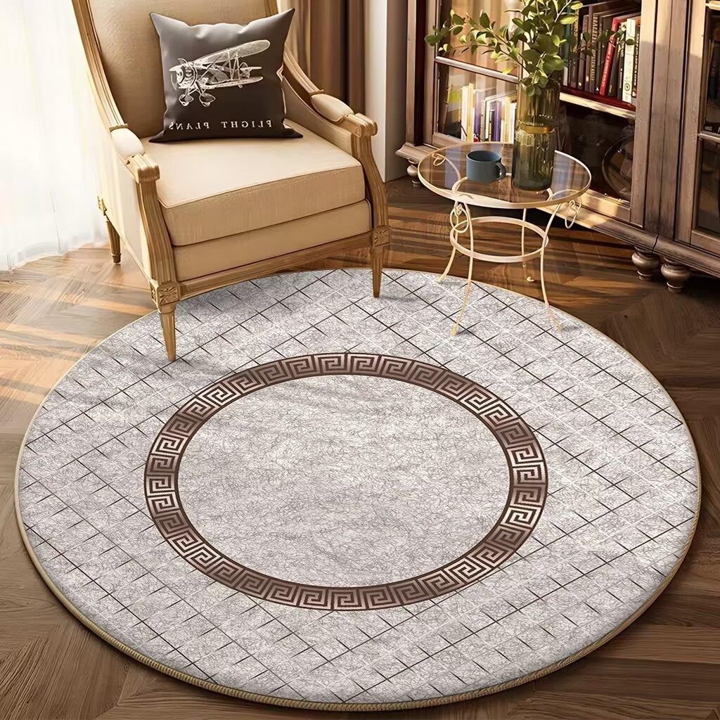 Luxury Gold Round Carpet for Living Room Decor Sofa Table Area Rug Large Area Soft Non-slip Chair Mat Decoration Home Carpets