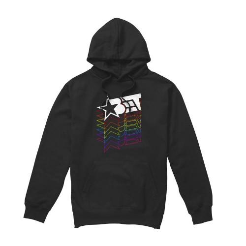 BET Herren Kapuzenpullover mit kaskadierendem Regenbogen-Logo