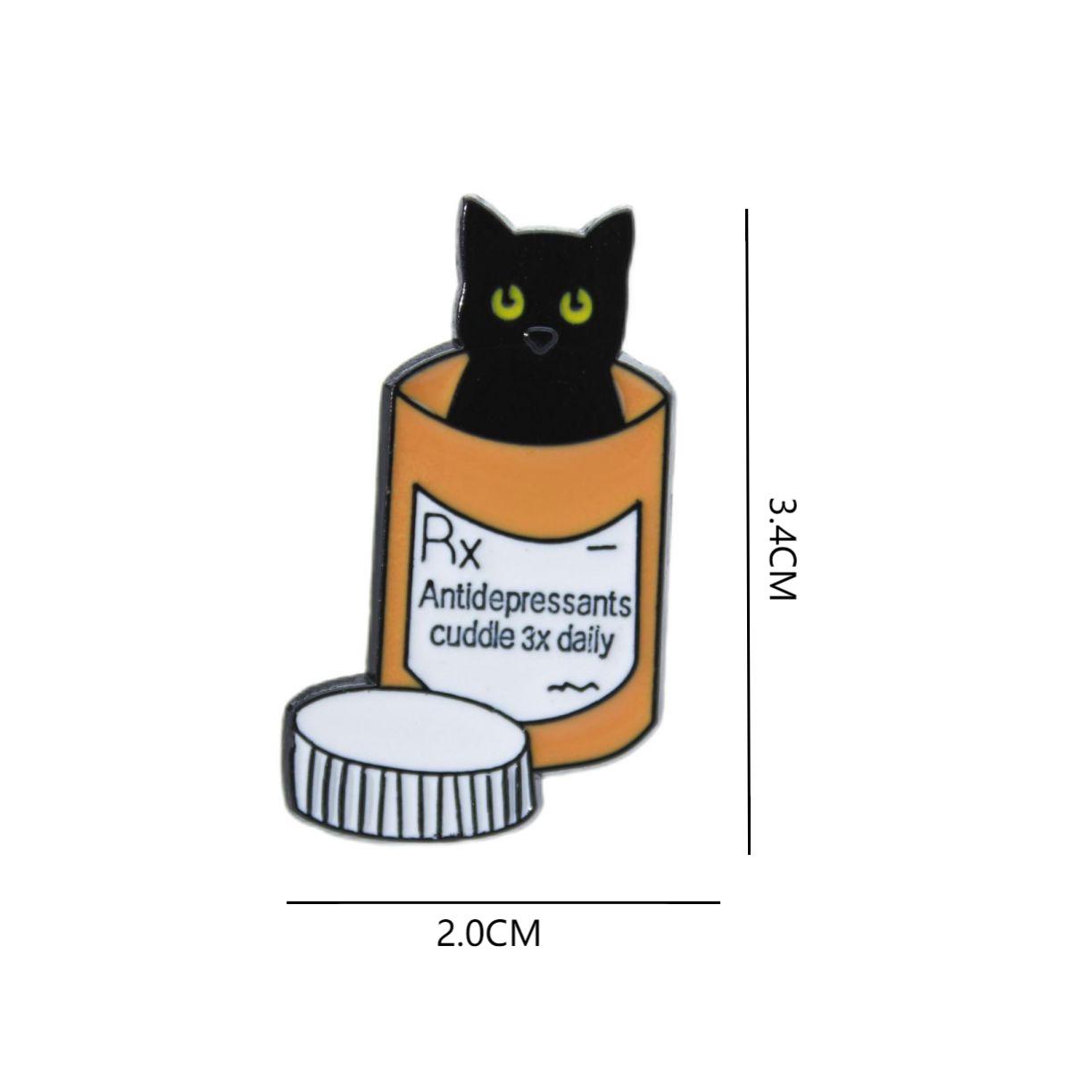 

Эмалевая брошь «Черный кот»: Трансграничный медицинский значок-бутылочка для одежды, шляп и украшений