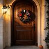 Outdoor Courtyard Holiday Ornament Gothic Black White Blue Rose Twig Wreath 15 Inch Halloween Skull Wreath Garland for Wall with Twisted Branches And
