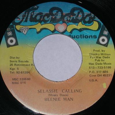 7inch Record BEENIE MAN - Selassie Calling  MSC326560 Mac Dada Produc 1995 Jamaica Reggae, Ska & Dub Used