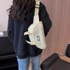 Fashion Simple Breast Bag Foreign Trade New Casual Solid Color Messenger Bag Bag Korean Version Trendy Fashion Internet Celebrity Popular Commuter Bag
