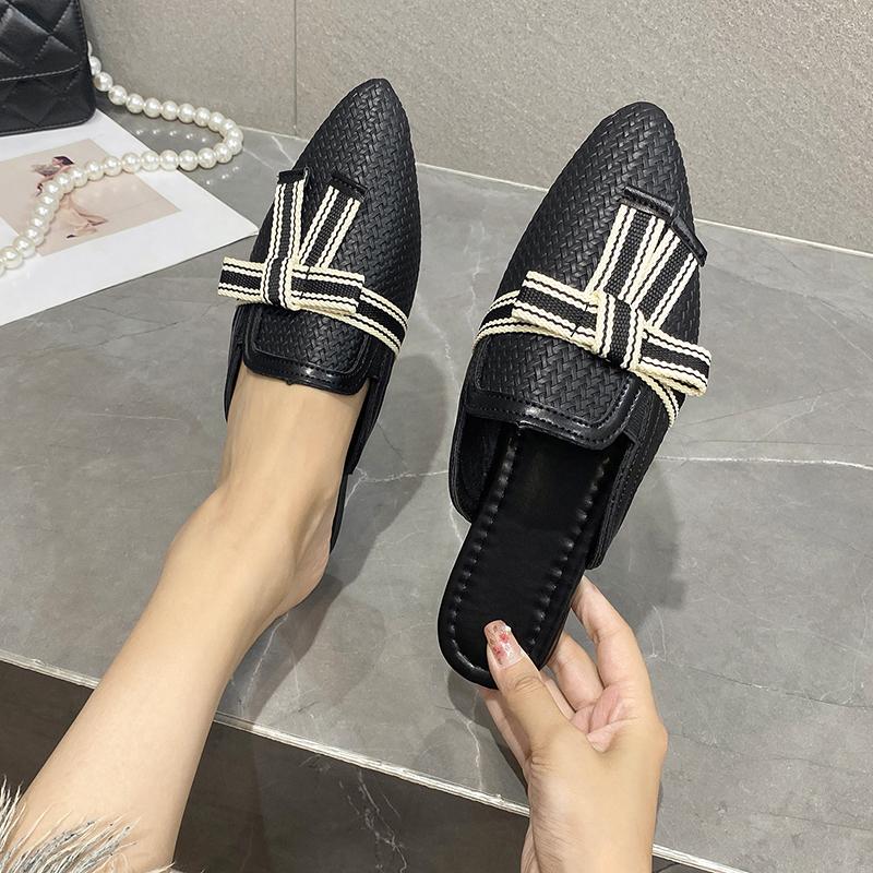 2024 New Women's Slippers Pointed Toe Versatile Color Matching Summer Women's Slippers Comfortable for Outerwear Baotou Zapatos