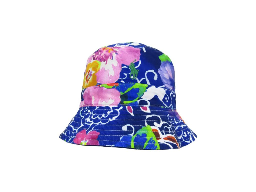 (Polo Ralph Lauren) Men's and Women's CottonPolyester Reversible Hat Cap (Navy lineAloha) 01080007-SM-HOLIDAYNAVY [Used]