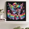 5D Diamond Painting Kit Colorful Rainbow Fairy with Hearts Pattern DIY Rhinestone Art Canvas Relaxing Home Wall Decoration