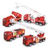 Diecast Fire Truck Model Simulation Pull Back Ladder Fire Fighting Toy Rescue Car Inertial Fire Toy Children Firefighter Truck