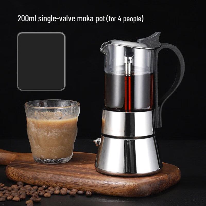 

Shangqi Stainless Steel Moka Pot with Visible Glass