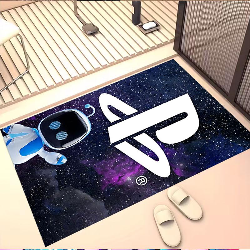 Cosmic Bot Crew Print Rug, Washable Floor Carpet, For Entryway Dorm Laundry Room Office Study, Home Decor Birthday Christmas Gift