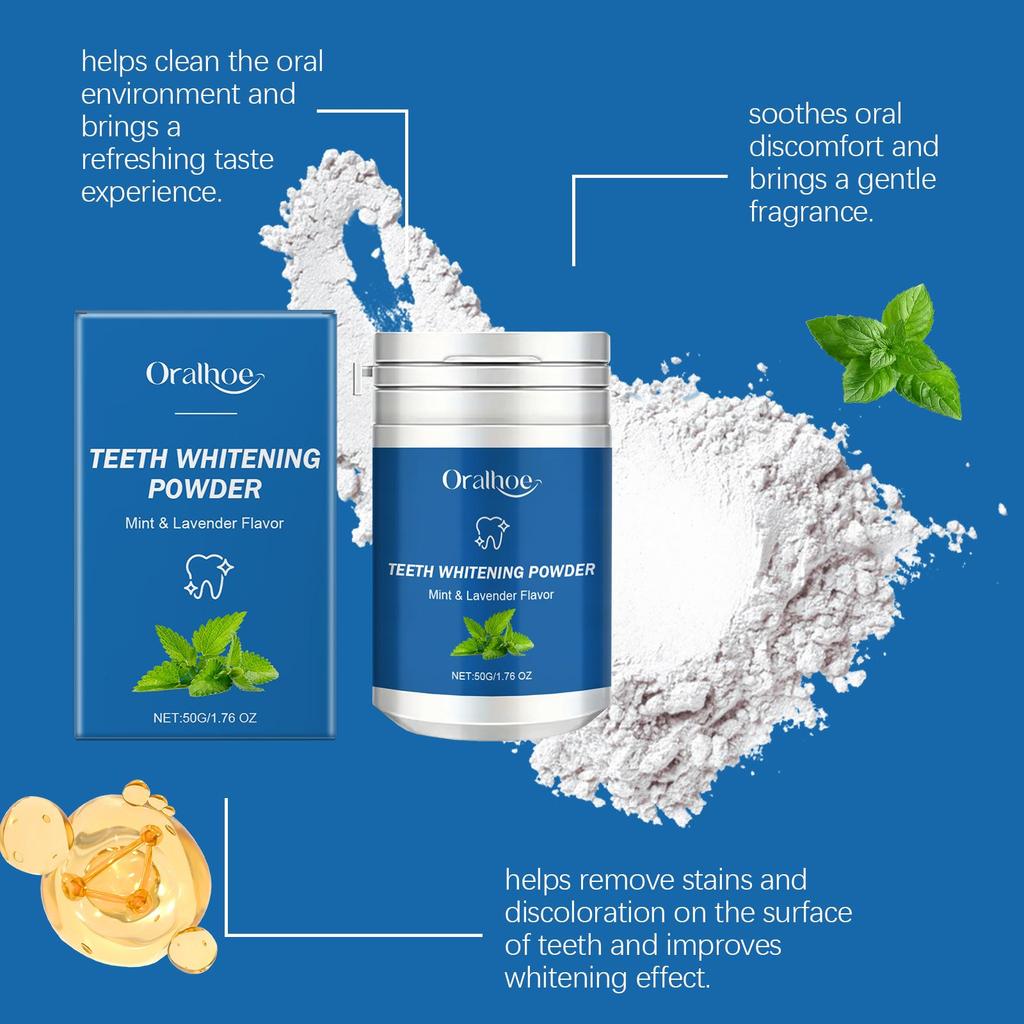 50g Proszek do Czyszczenia Zębów Świeży Oddech Delikatne Czyszczenie Przebarwienia Zębów Przebarwienia Długotrwały Połysk Pielęgnacja Stomatologiczna