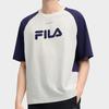 Fila Fashionable Versatile Knitted Short Sleeve T-Shirt Men Tops Cloud-Mushroom-White F11M519101FWT