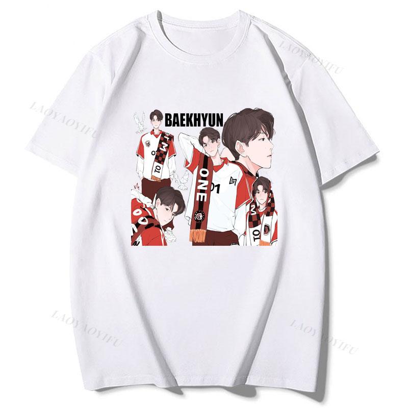 Korean Popular Clothes Playera Kpop Baekhyun Graphic T Shirts Unisex Tshirt Short Sleeve Women Unisexs Y2k Clothing