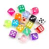 10Pcs 14x17mm Mixed Transparent Dice DIY Earring Pendants Miniature Figurines Resin Craft Cabochon Charms DIY Making Accessories