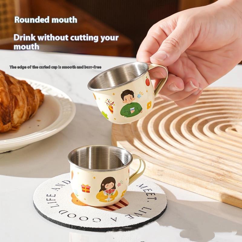 80/220Ml Stainless Steel Water Cup Mug For Kids Anti Scalding Milk Coffee Cup Mini Cute Drinking Mug Coffee Cups