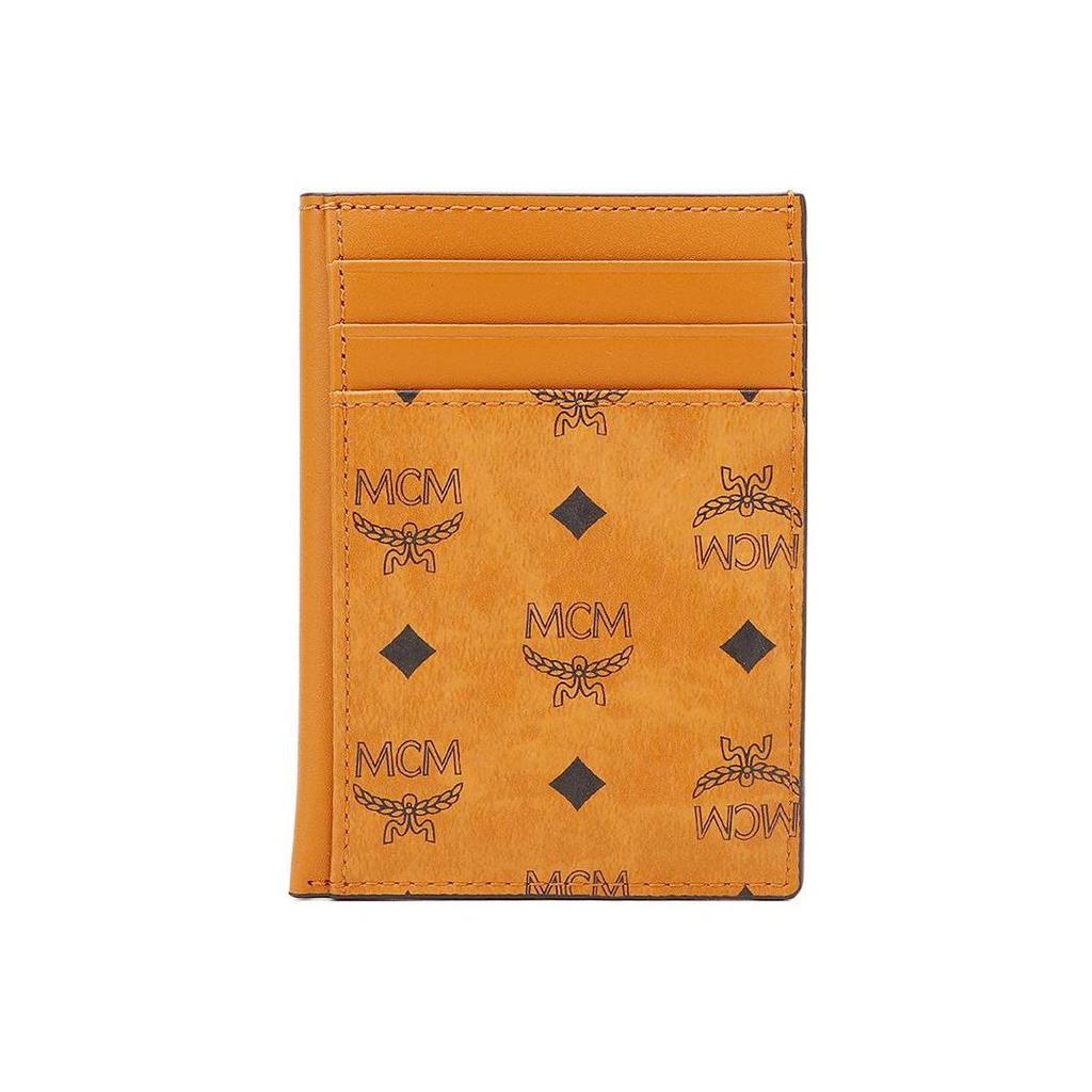 MCM Cognac Visetos Card Holder with Multiple Card Slots for Daily Use