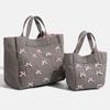 Large Capacity Grey Tote Bag Women Harajuku Bow Chic Canvas Handbag Messenger Bag Ladies Casual Crossbody Bags Aesthetic