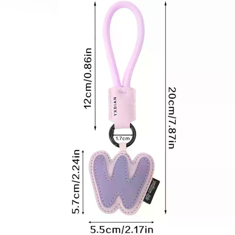 PU Leather 26 Keychains Colorful Braied Wrist Strap Anti-loss Lanyard Keyring Suitcase Camera Phone Case Backpack Pendant